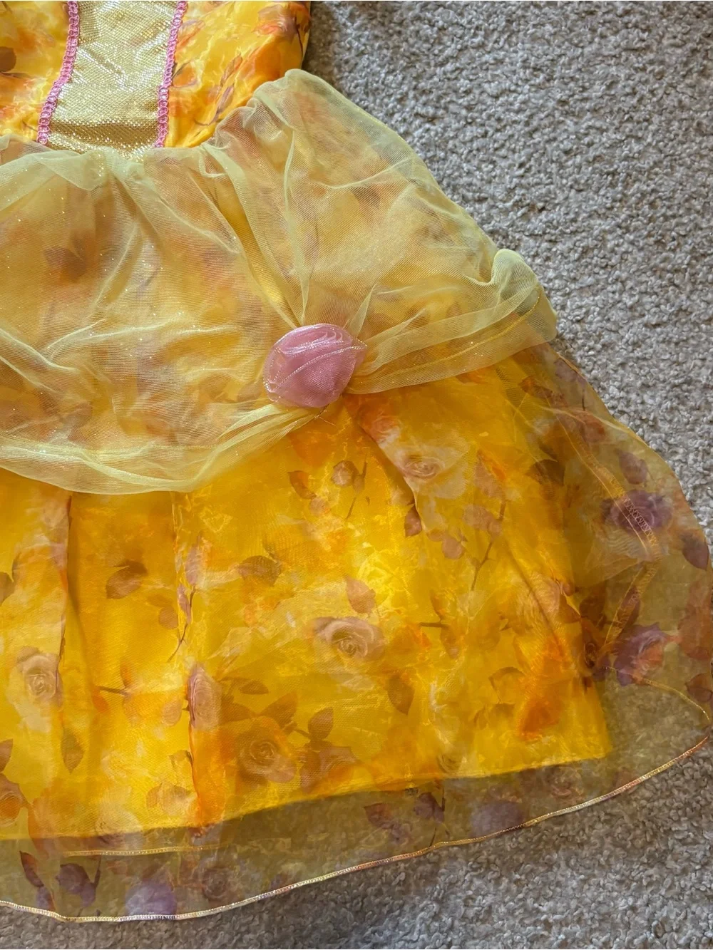 Disney Store Collection Belle Dress Sz 4 Gold Princess Halloween Land World